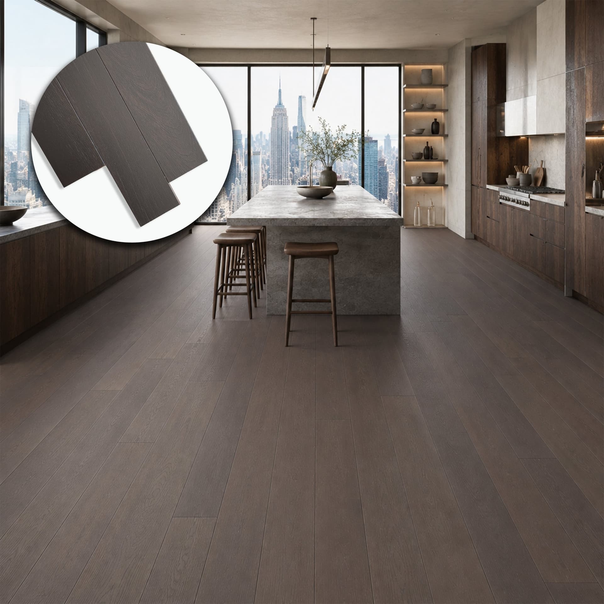 Parquet Prefinito in Wengé Elegant Garbelotto Spazzolato Verniciato Opaco Bisellato 14x115x700/2140 mm – Lotto 18 mq - 3