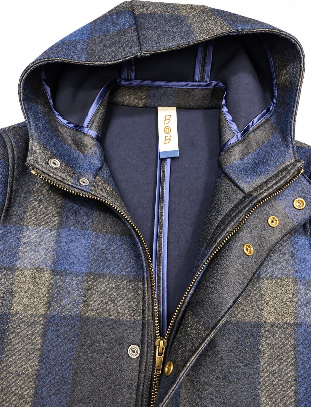 Bob Giubbotto uomo con zip e cappuccio tessuto fantasia A27WICK477T477 - 2