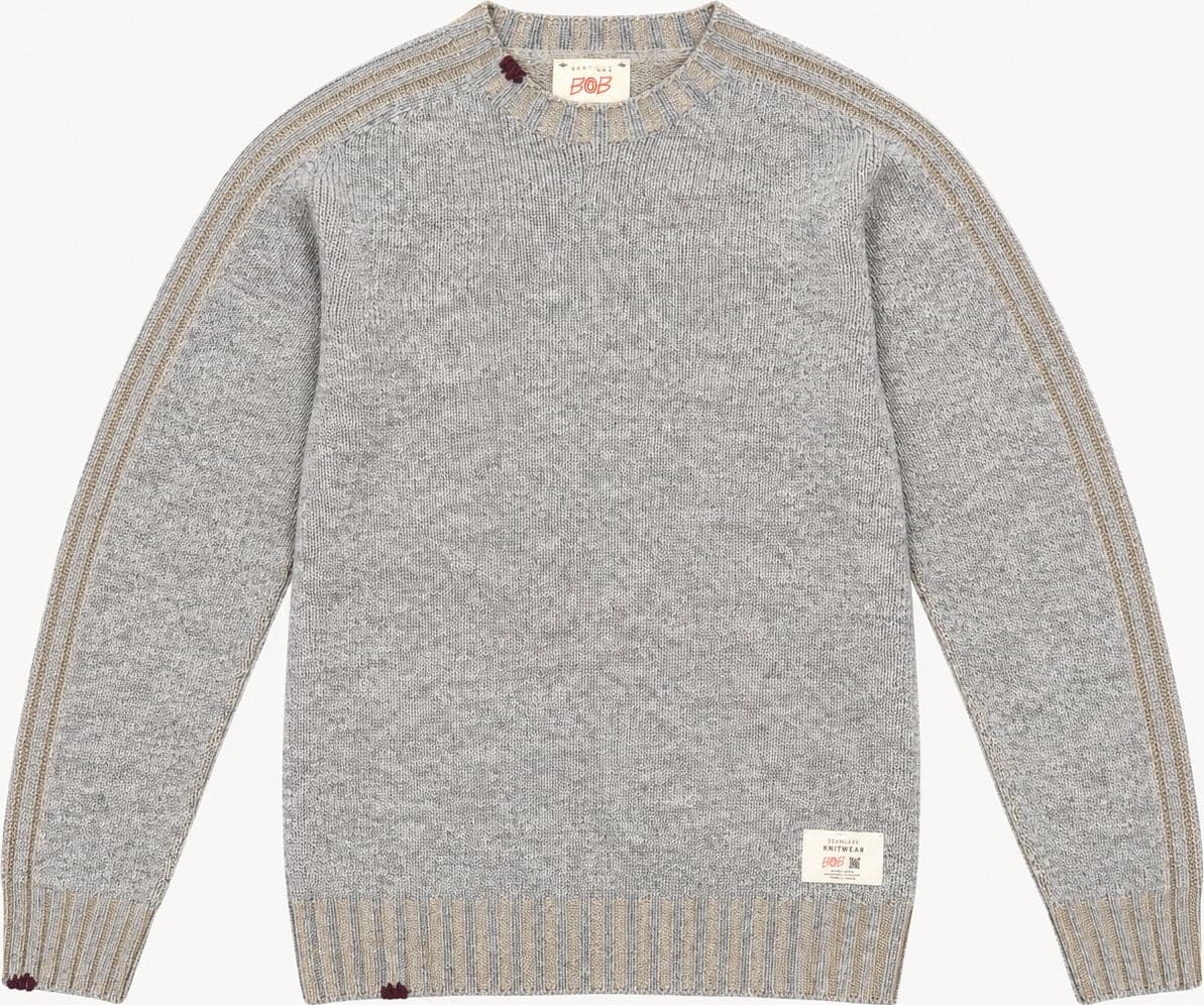 Bob Maglia uomo girocollo maglieria lana vanisé mod. FIN – GRIGIO-NOCE