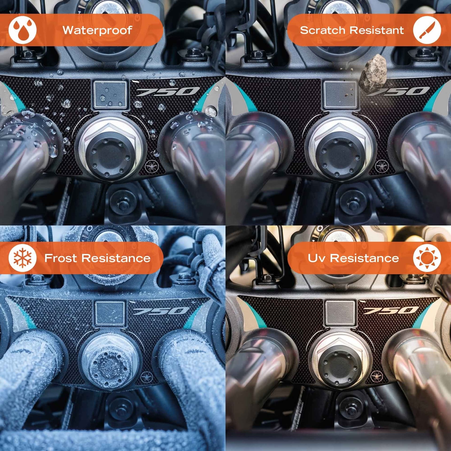 Adesivo resin 3D Piastra sterzo moto compatibile con Honda Transalp 2026 - 3
