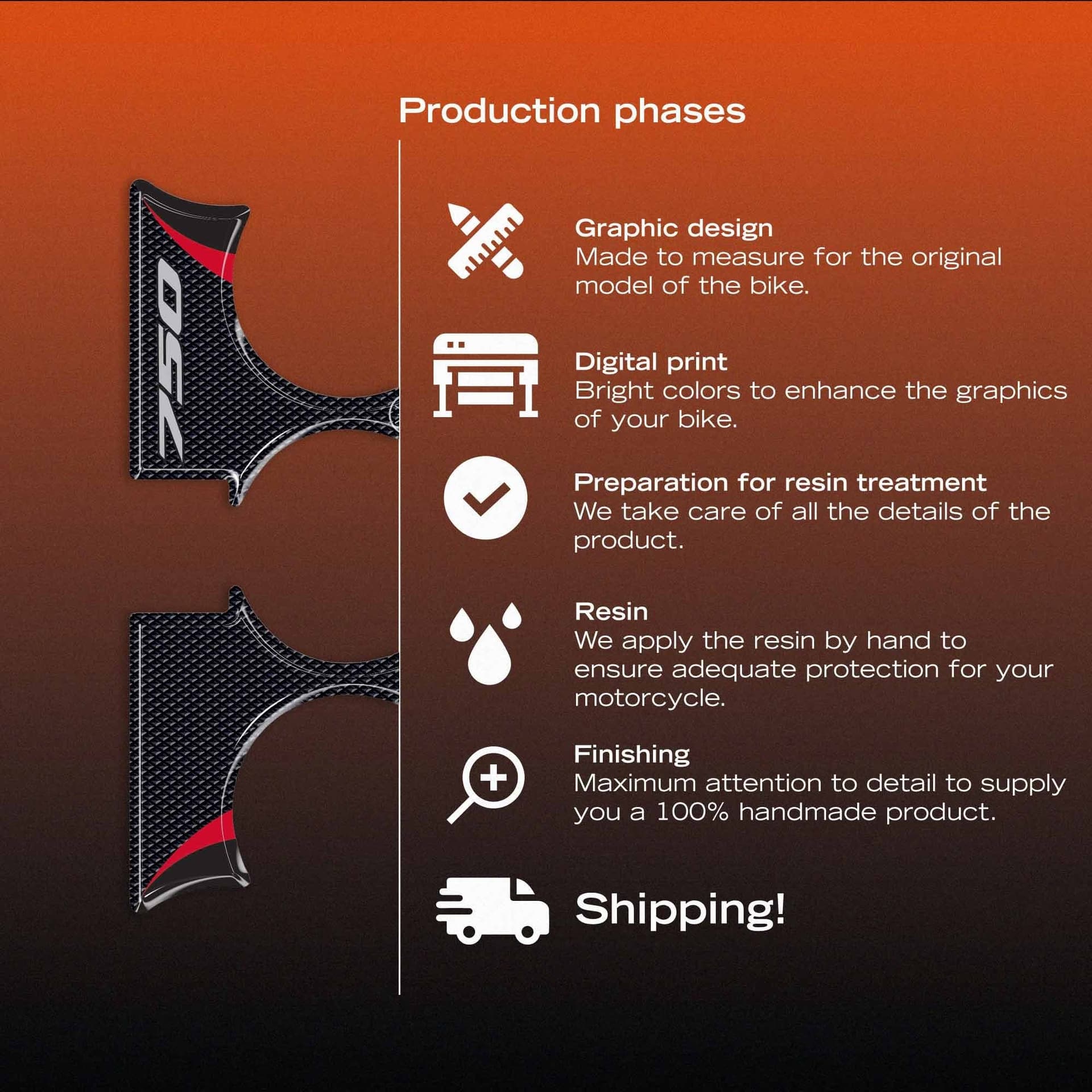 Adesivo resin 3D Piastra sterzo moto compatibile con Honda Transalp 2026 - 9