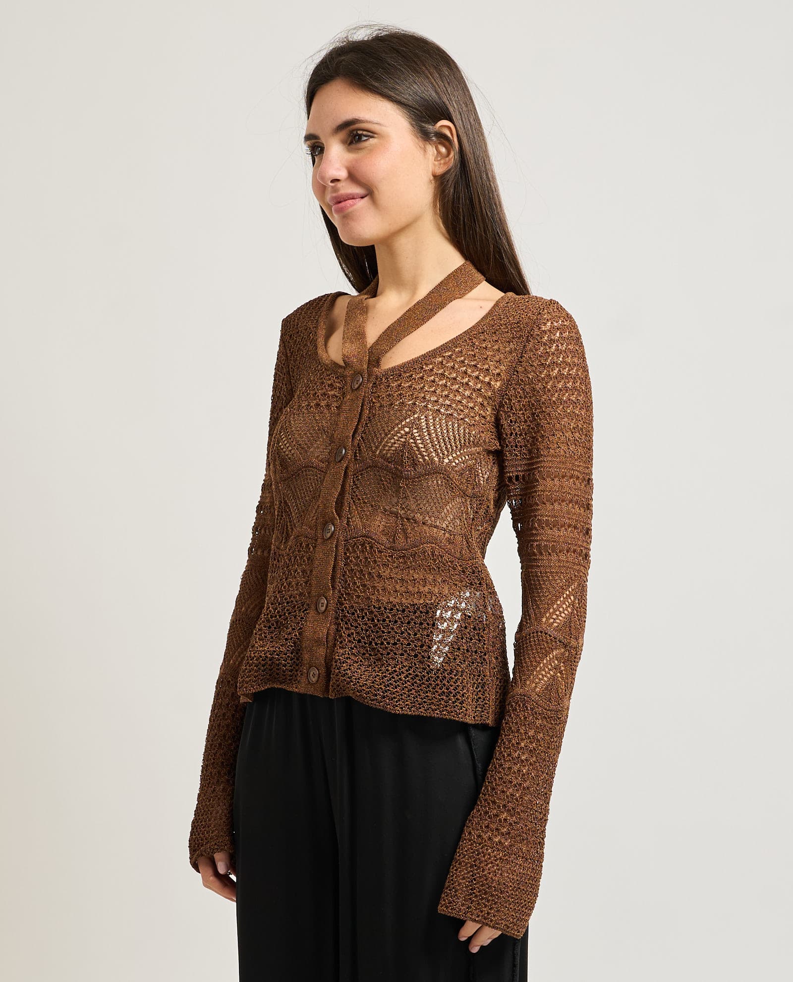 Manila Grace  Maglie Marrone - 3