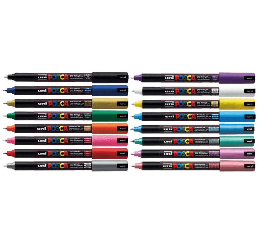 Posca - Pennarelli Punta extra fine 0,7 mm PC - 1MR - 3