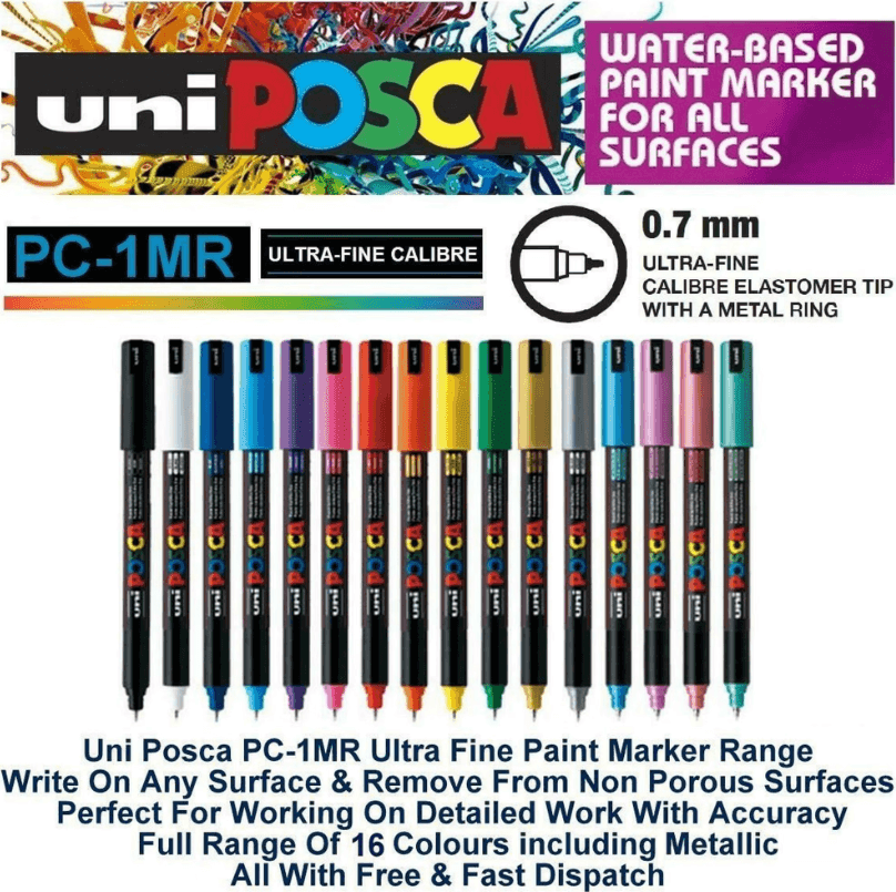 Posca - Pennarelli Punta extra fine 0,7 mm PC - 1MR - 4