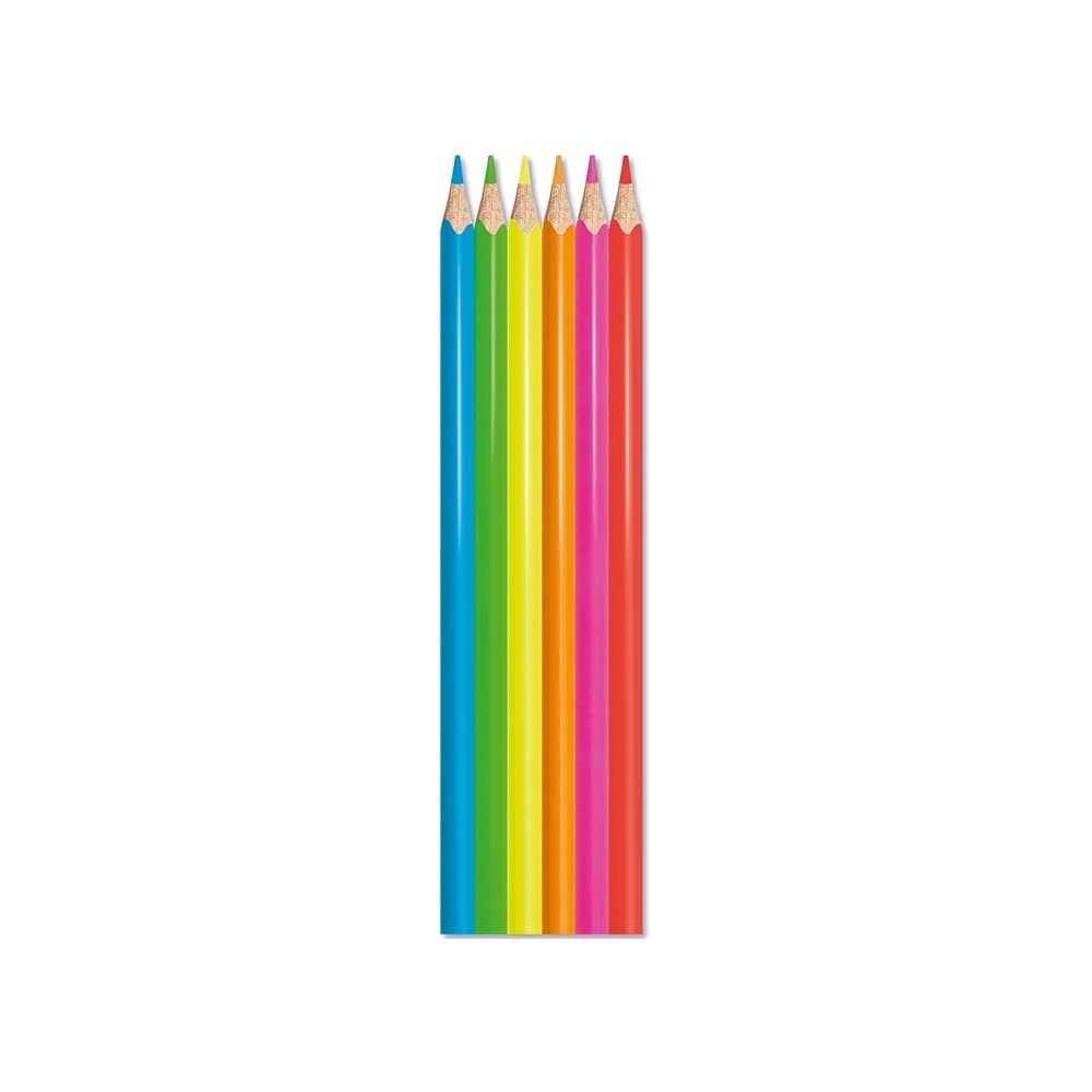 Maped Pastelli Triangolari Color' Peps Fluo In Scatola Da 6 Pz Mina Grande Infrangibile 2,9 Mm - 4