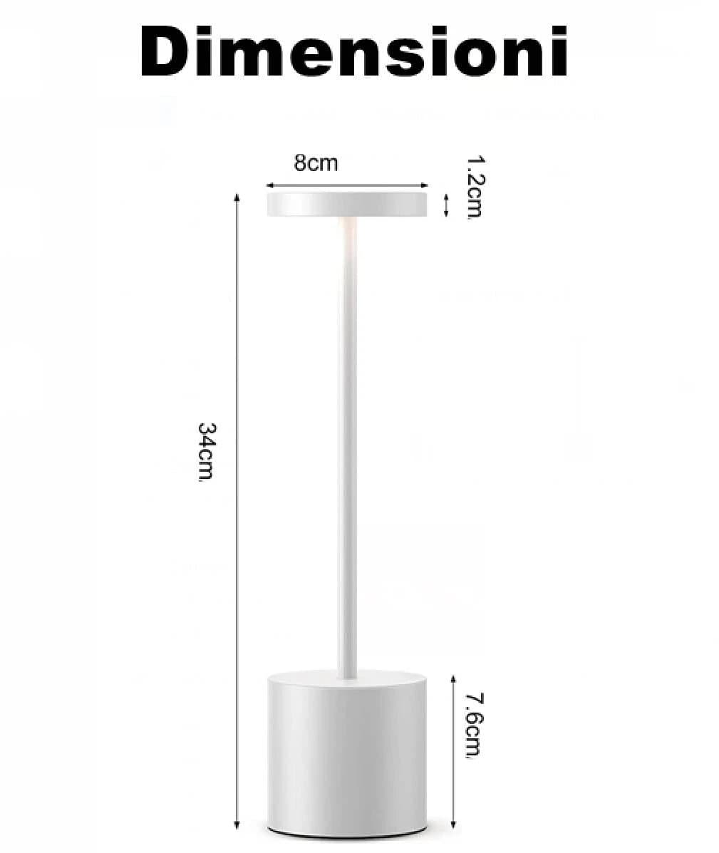 Lampada LED Touch Passion Ricaricabile USB-C 3 Colori Luce H 34 cm - 2