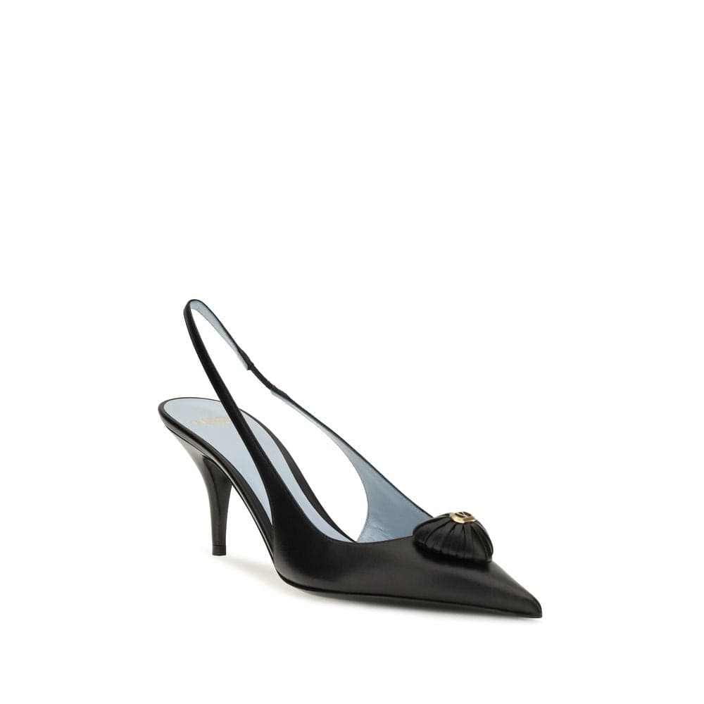 Valentino Garavani Black Calf Leather Bos Taurus High Heel Pumps - 2