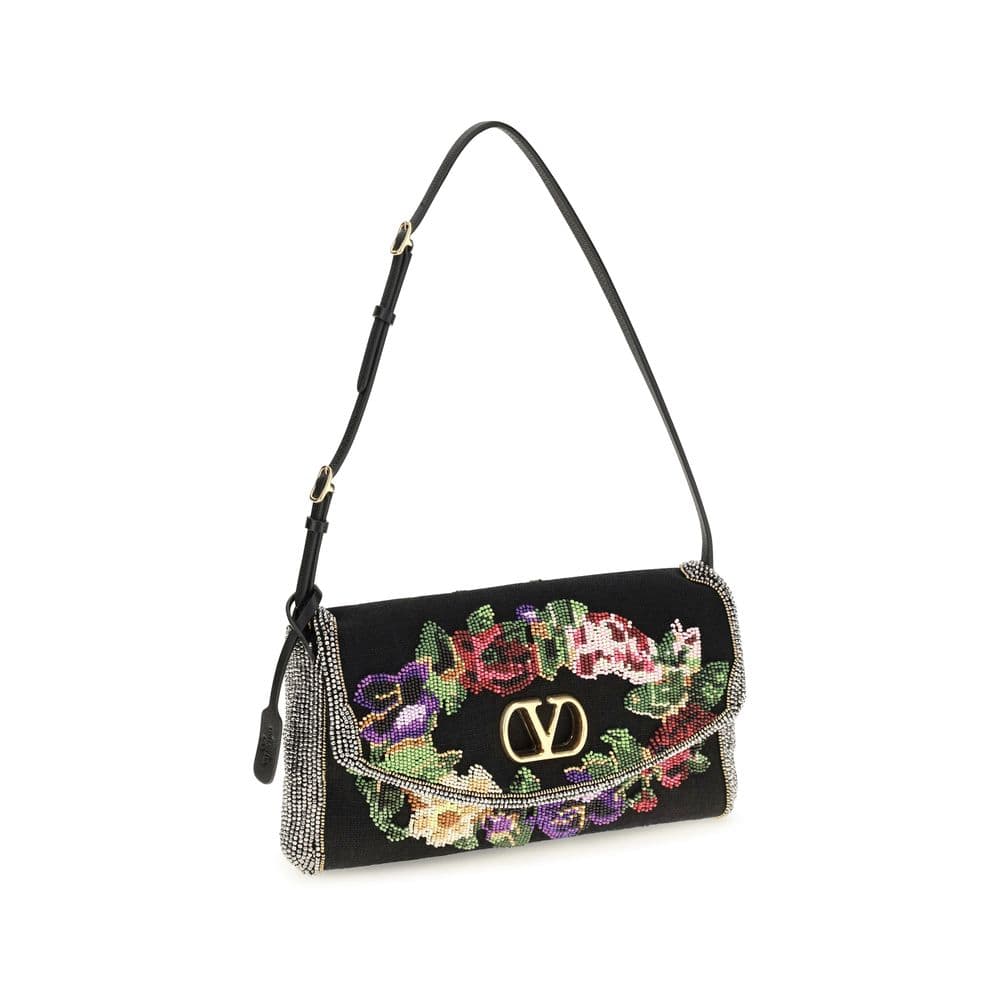 Valentino Garavani Multicolor Linen Shoulder Bag - 2