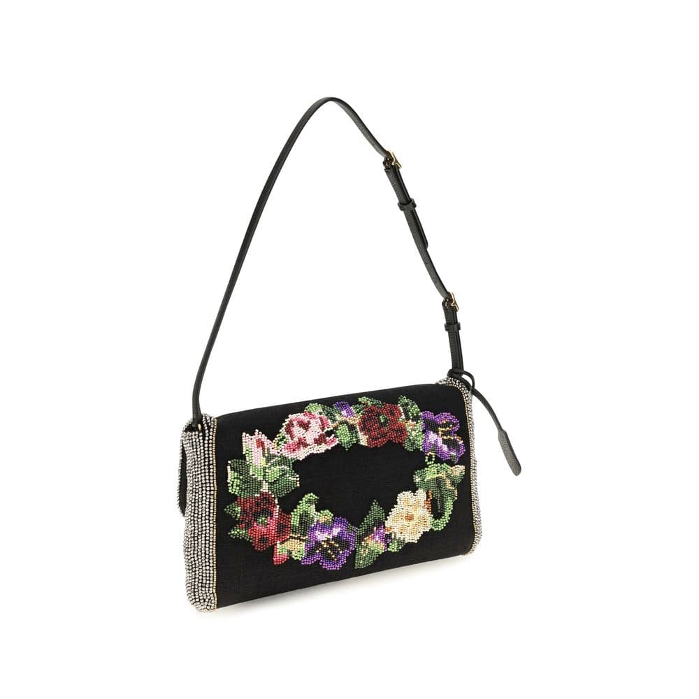 Valentino Garavani Multicolor Linen Shoulder Bag - 3