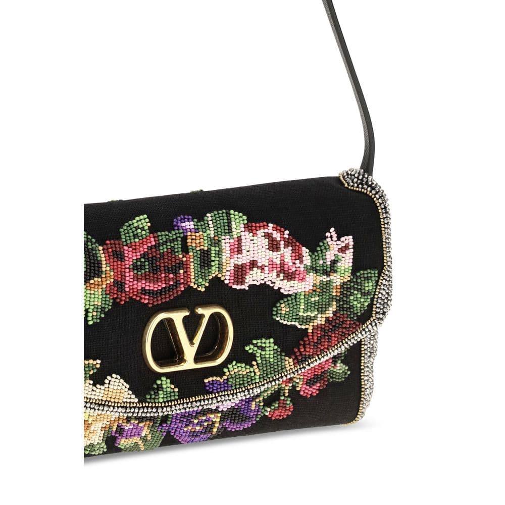 Valentino Garavani Multicolor Linen Shoulder Bag - 4