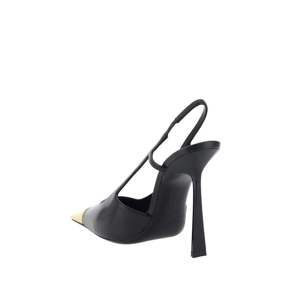 Saint Laurent Black Calf Leather Bos Taurus High Heel Pumps - 3