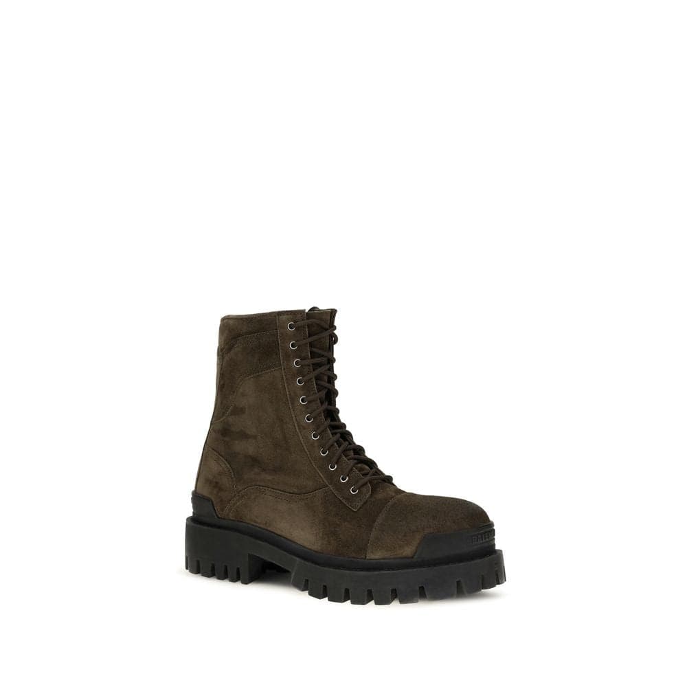 Balenciaga Bicolor Calf Leather Bos Taurus Lace-Up Boots - 2