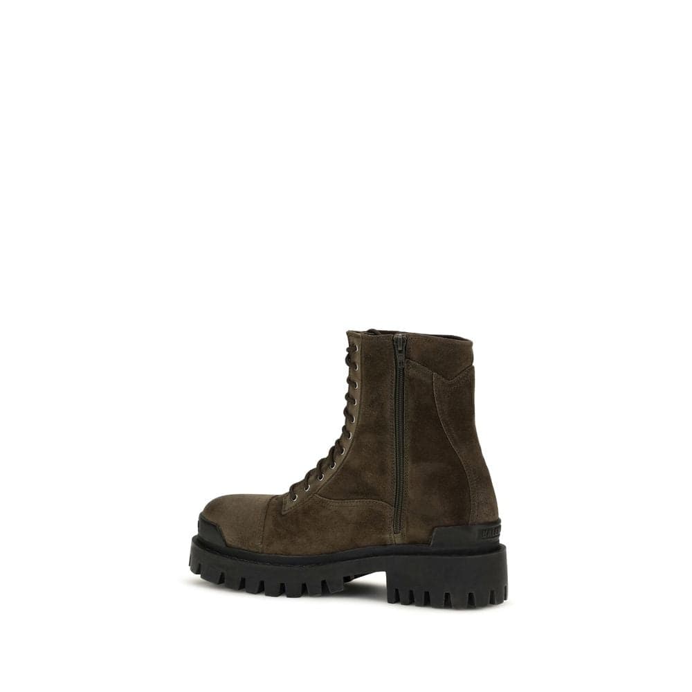 Balenciaga Bicolor Calf Leather Bos Taurus Lace-Up Boots - 3