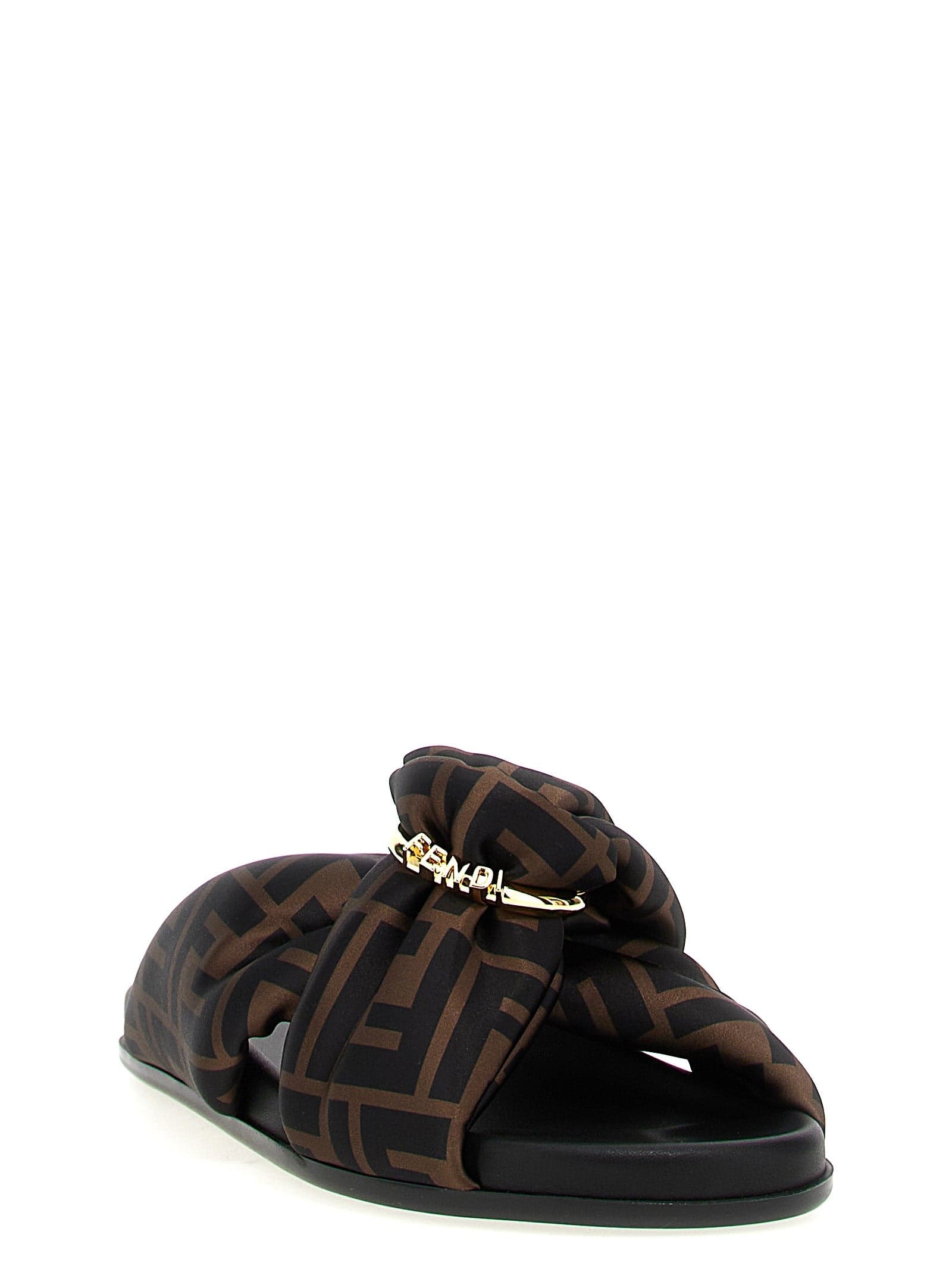 Fendi Brown Polyester Slides - 2