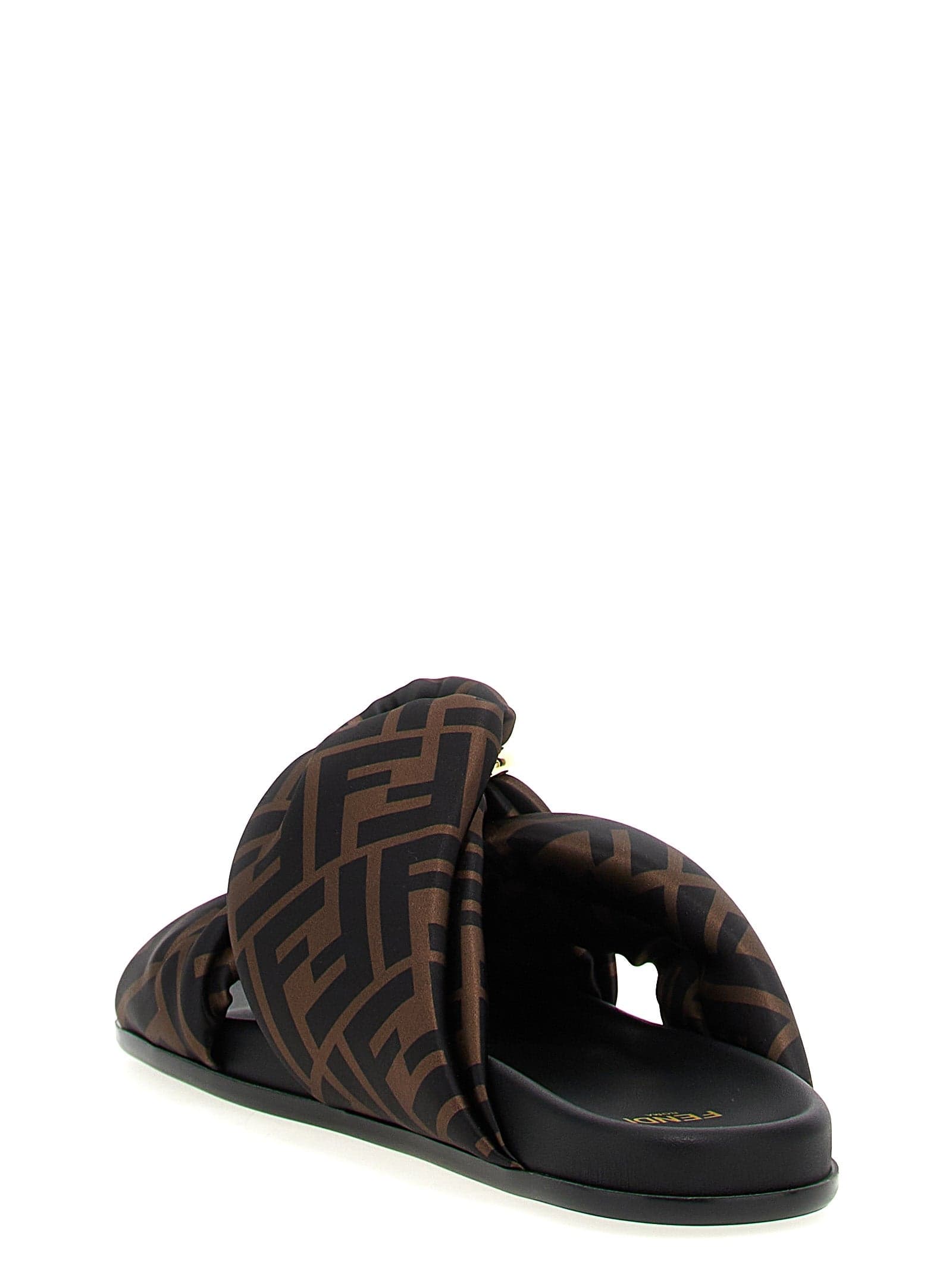 Fendi Brown Polyester Slides - 3