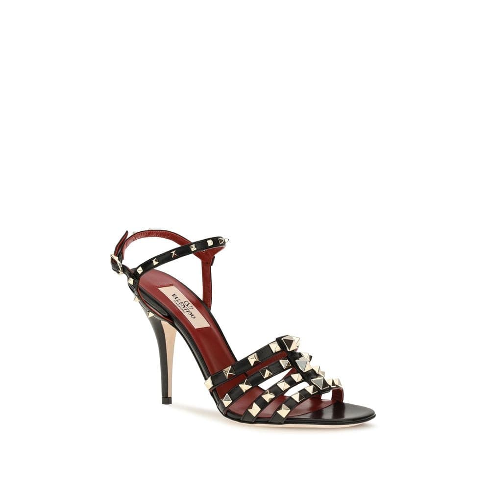 Valentino Garavani Black Goatskin Stiletto Heel Sandals - 2