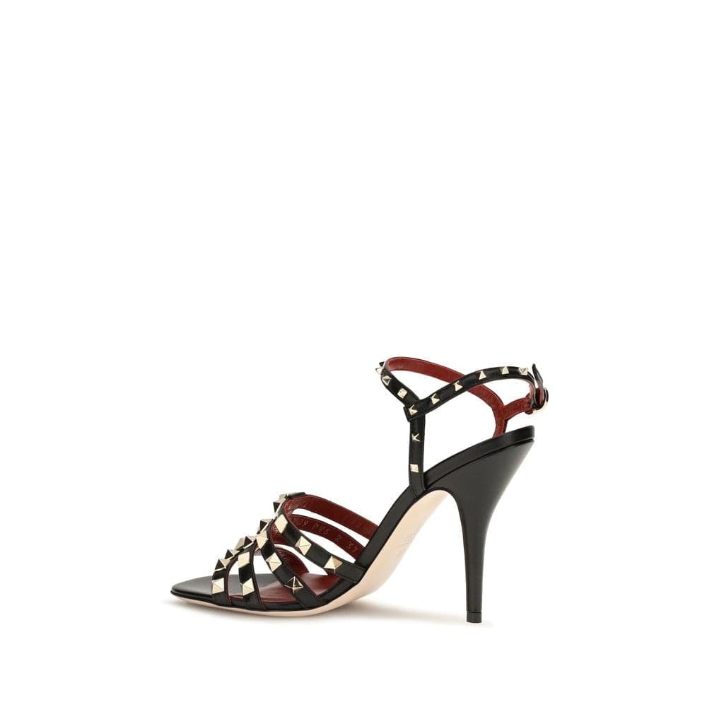 Valentino Garavani Black Goatskin Stiletto Heel Sandals - 3
