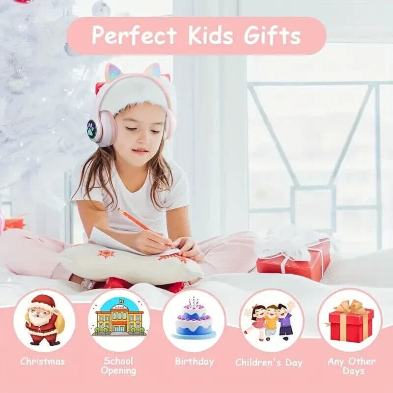 Cuffie Wireless Orecchie di Gatto Auricolari Bluetooth Auricolari con Led - 3