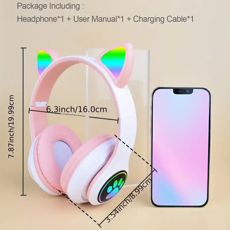 Cuffie Wireless Orecchie di Gatto Auricolari Bluetooth Auricolari con Led - 4