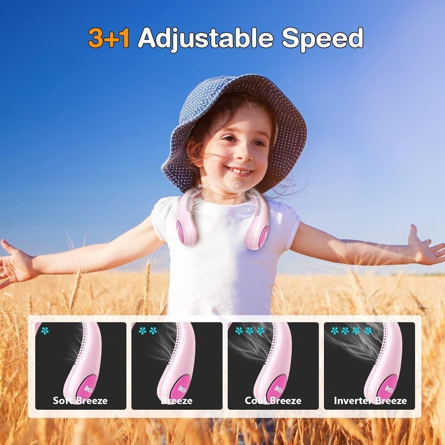 Urmaxs USB Ventilatore da Collo per Ragazzi Raffreddamento 4-16 Anni - 7