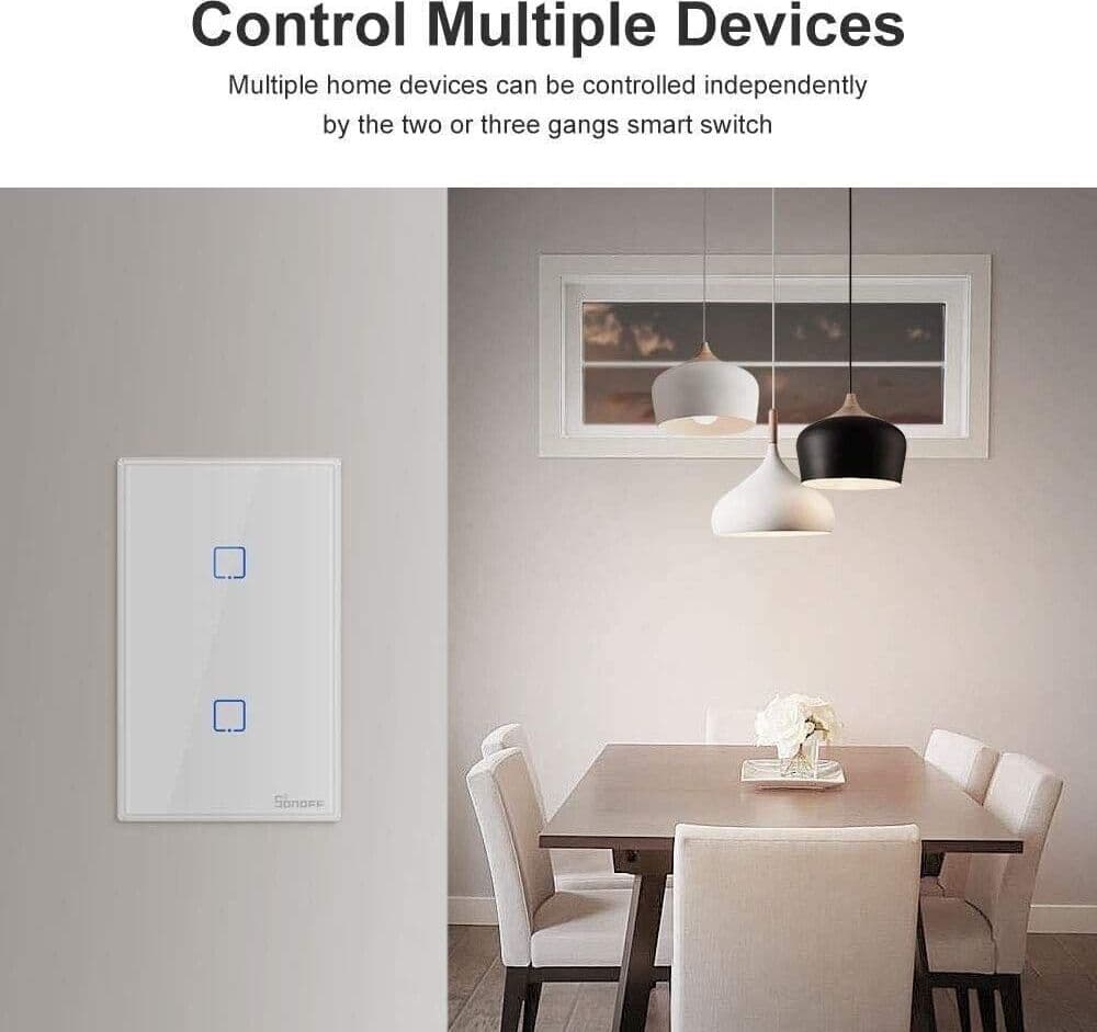 SONOFF T0US2C Interruttore Intelligente Luce Controllo RF Wireless WiFi da Muro - 6