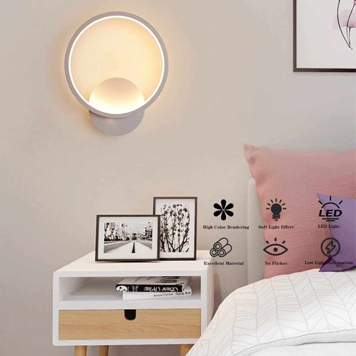 ZTWLEED LED Lampada da Parete Interno 14W，Quadrato Bianco Applique da Parete - 7