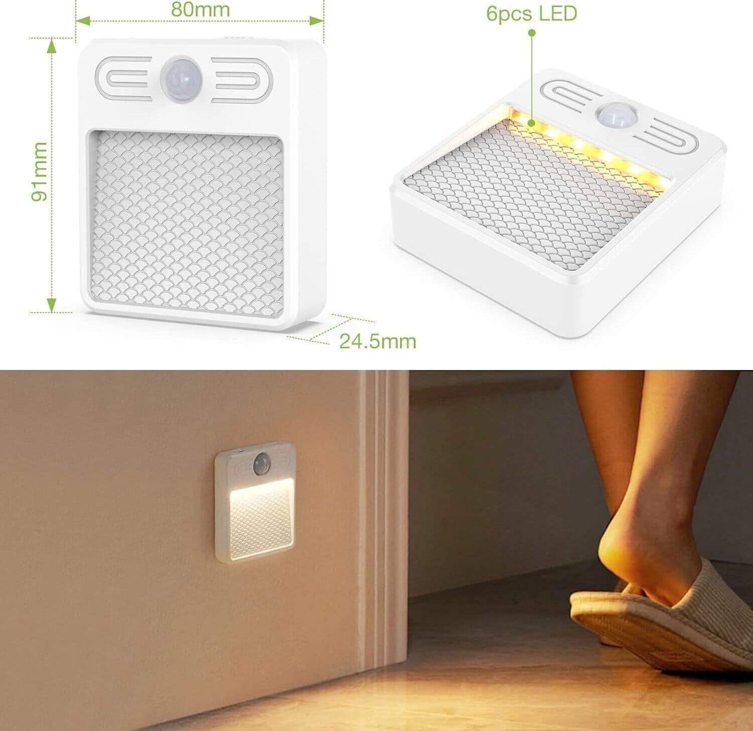 Luce notturna LED con sensore di movimento Wireless USB ricaricabile - 4