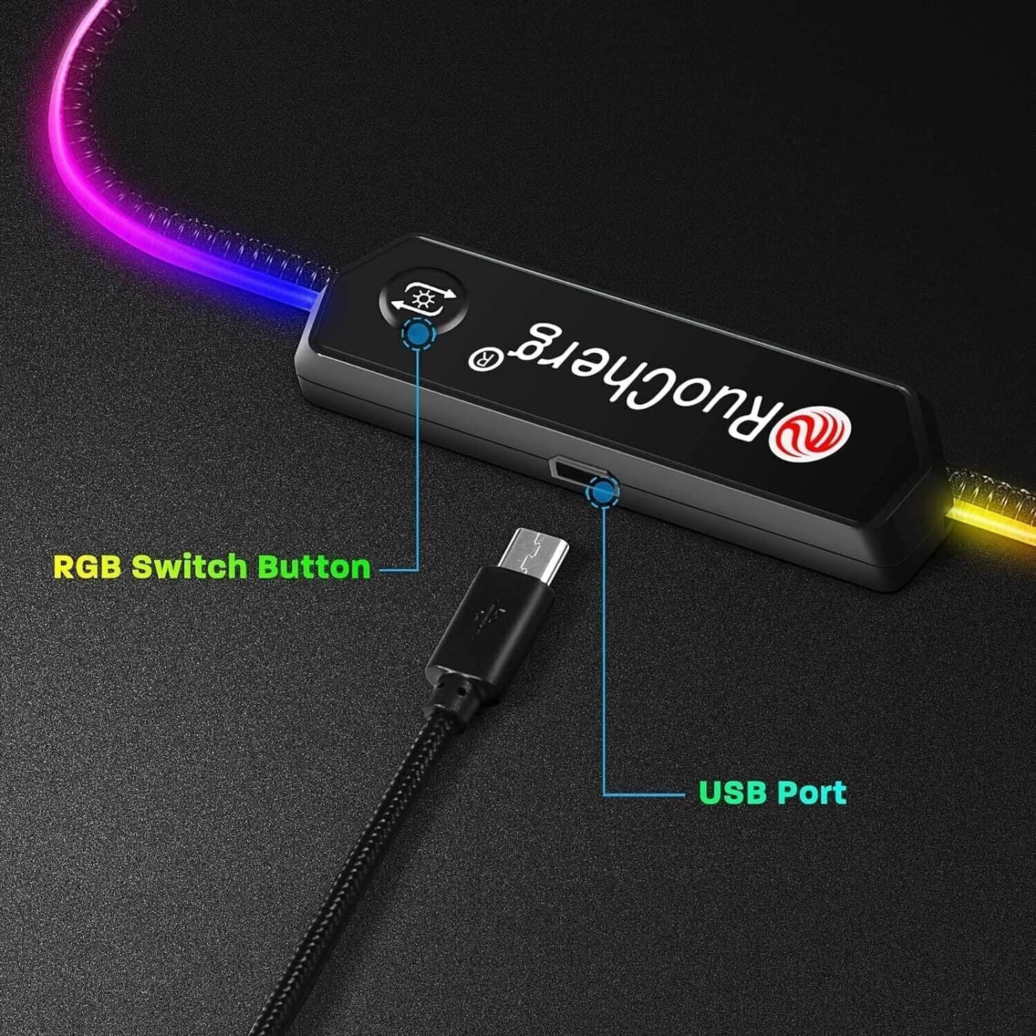 Gaming Mousepad, 12 Effetti Luce RGB Grande Mouse Pad, 800 x 300 mm Superficie - 4