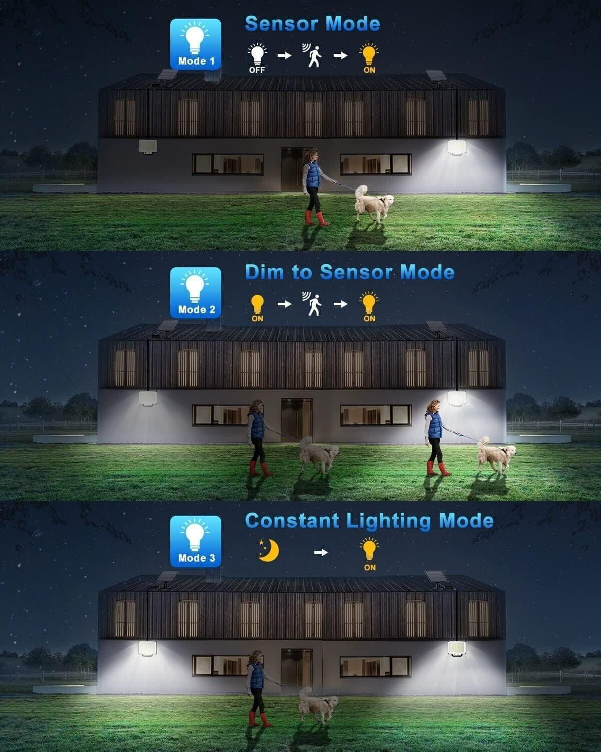 Luce Solare con Sensore di Movimento [228LED/3Modes] Luci Solari da Esterno - 2