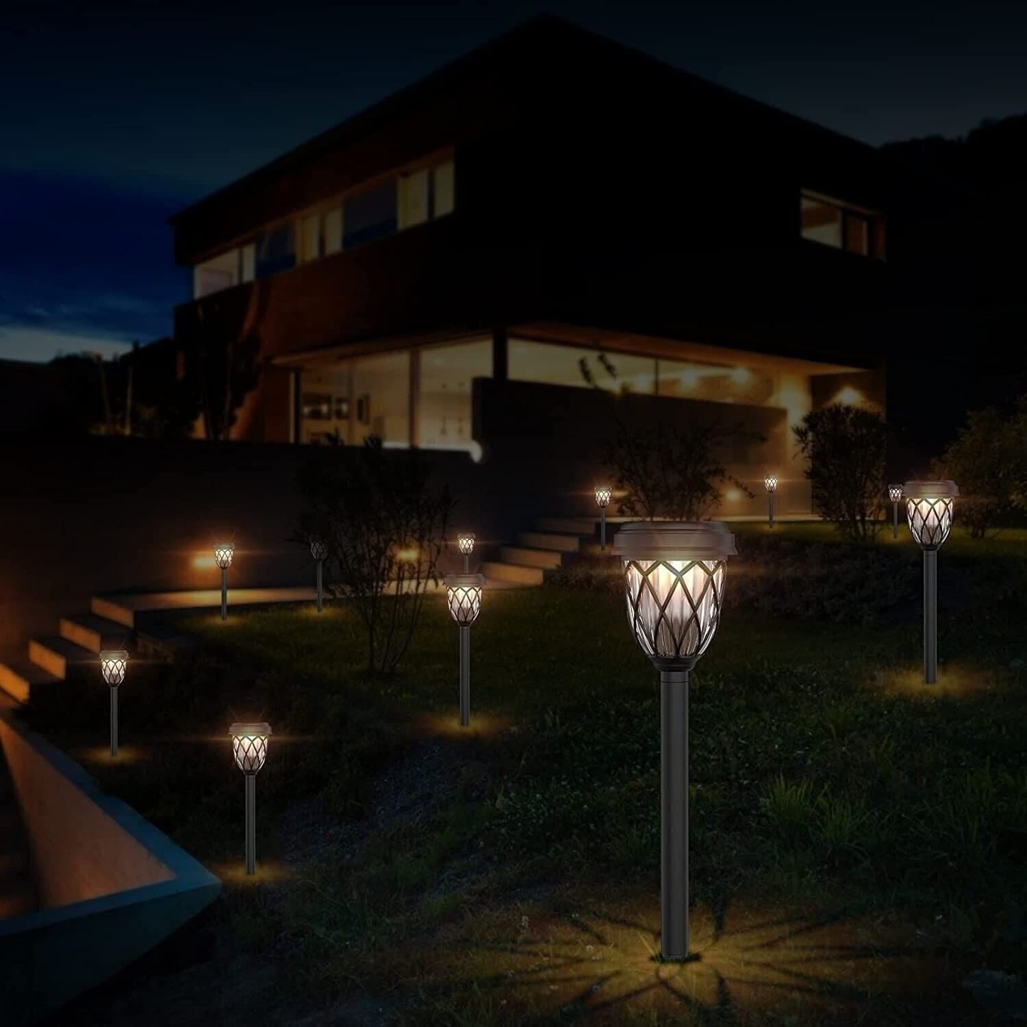 Lampada solare da giardino,luce bianca calda,per esterni, con IP44, impermeabile - 3