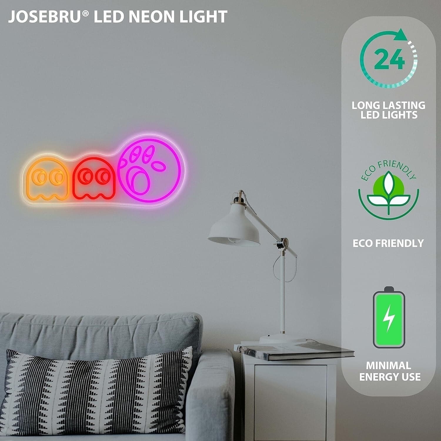 Insegna al neon per giochi Pac-man luci al neon LED fantasma insegna retrò arcad - 8