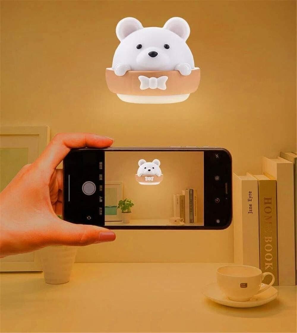 Lampada da comodino a LED da parete per bambini,lampada notturna con telecomando - 4
