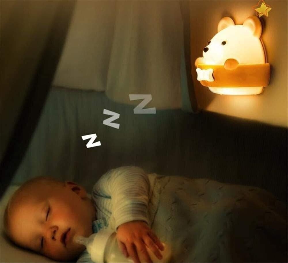 Lampada da comodino a LED da parete per bambini,lampada notturna con telecomando - 6