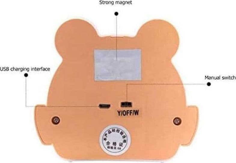 Lampada da comodino a LED da parete per bambini,lampada notturna con telecomando - 5