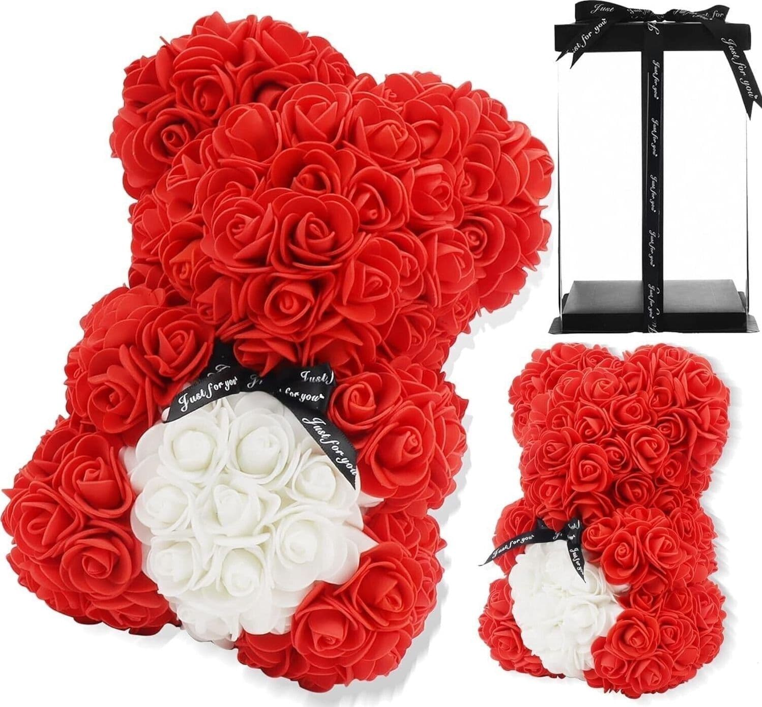 Orsacchiotto rosso con rose, regalo per donne, mamma, ragazze, regalo