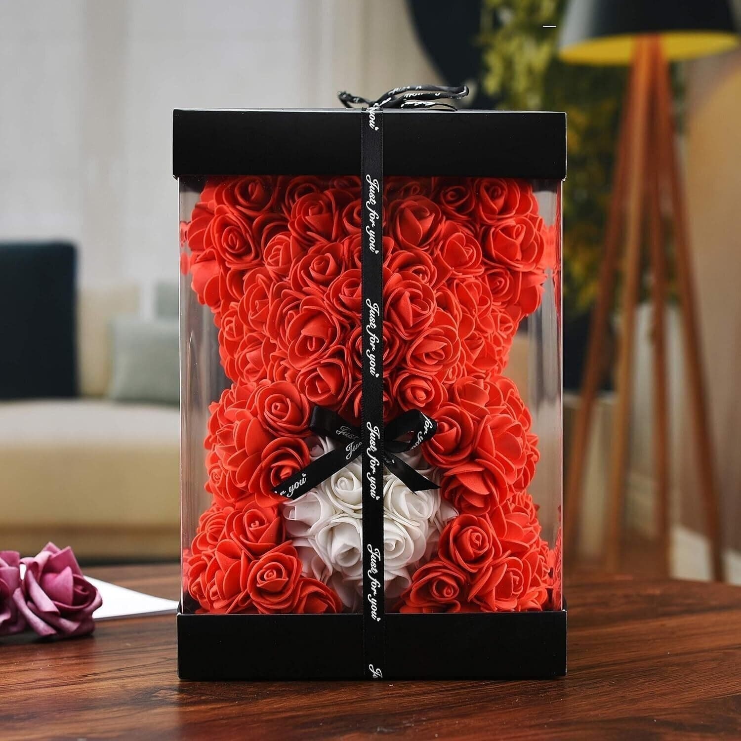 Orsacchiotto rosso con rose, regalo per donne, mamma, ragazze, regalo - 5
