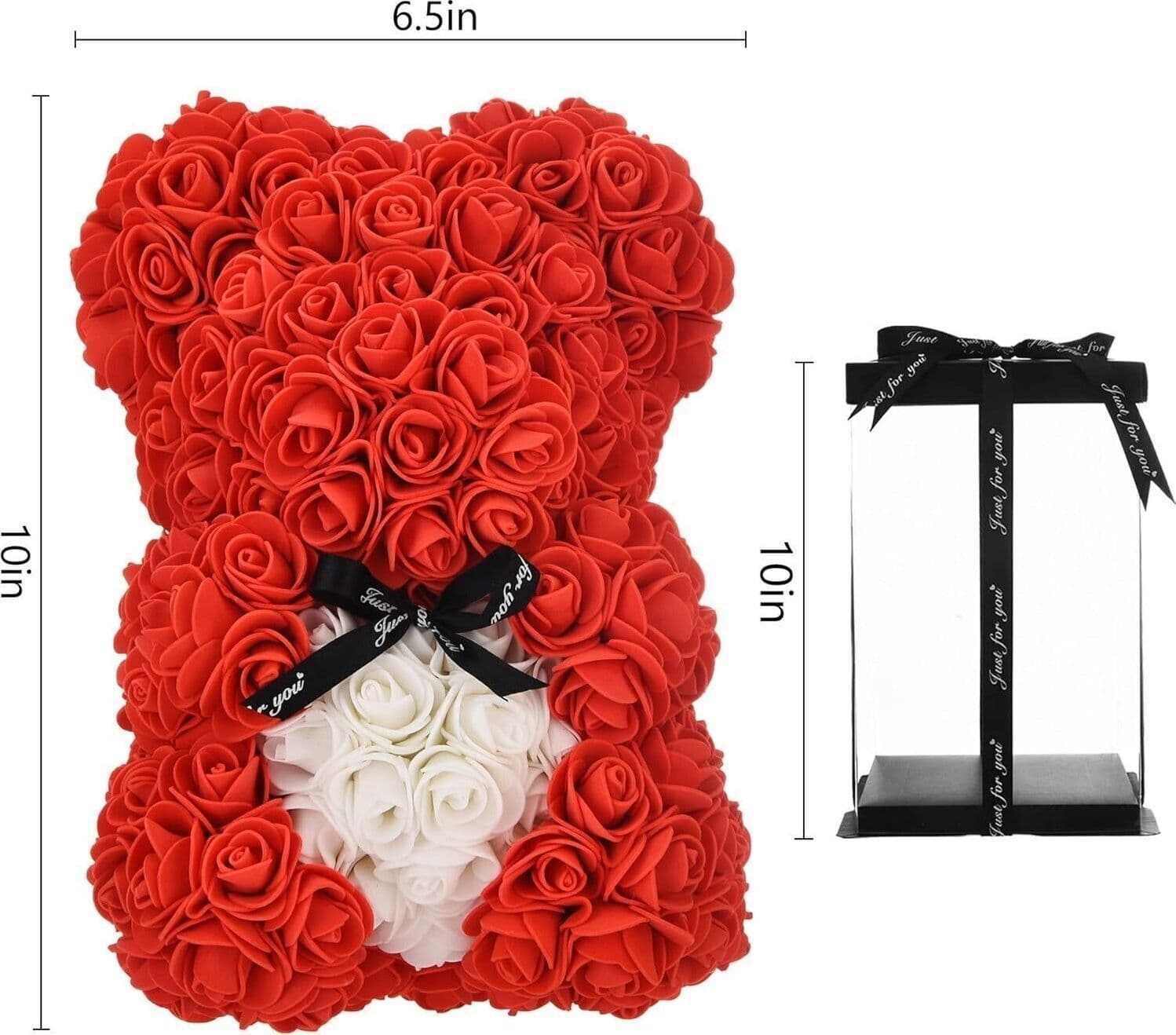 Orsacchiotto rosso con rose, regalo per donne, mamma, ragazze, regalo - 6