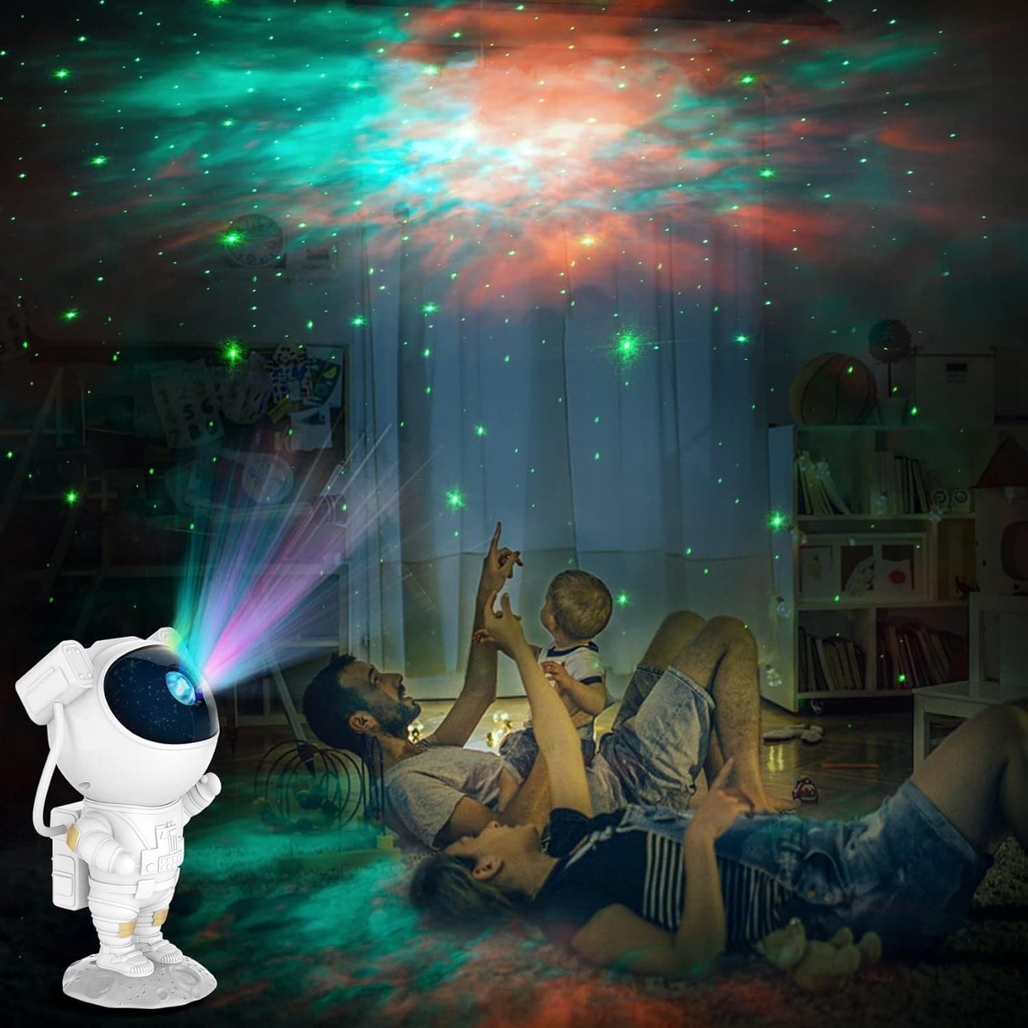Astronauta  proiettore di stelle con telecomando regolabile a 360° e timer. - 3