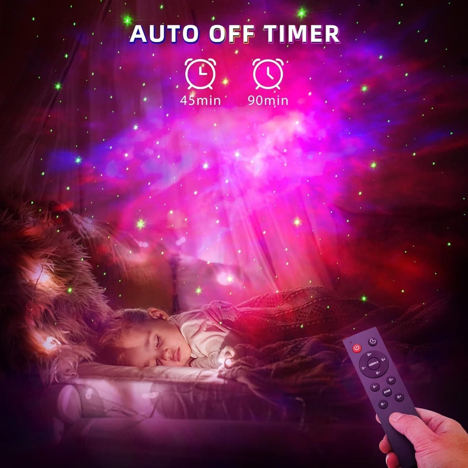 Astronauta  proiettore di stelle con telecomando regolabile a 360° e timer. - 4