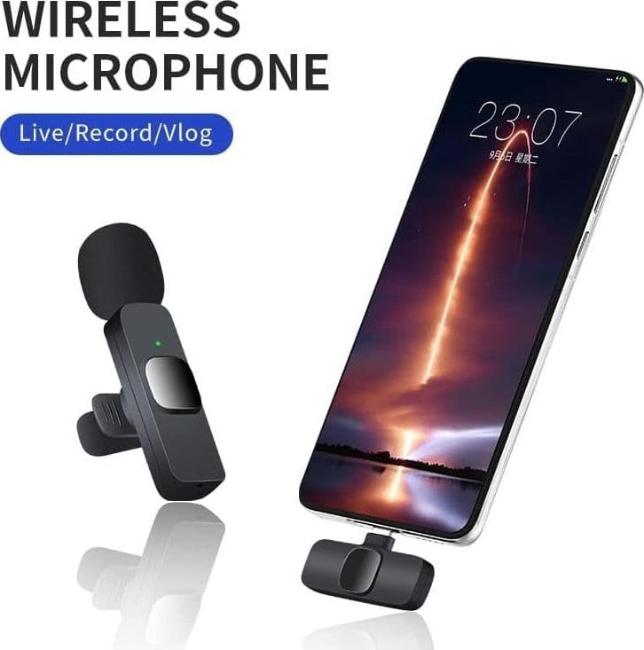 Microfono Lavalier professionale wireless K9 per iPhone iPad Microfono di regist - 4