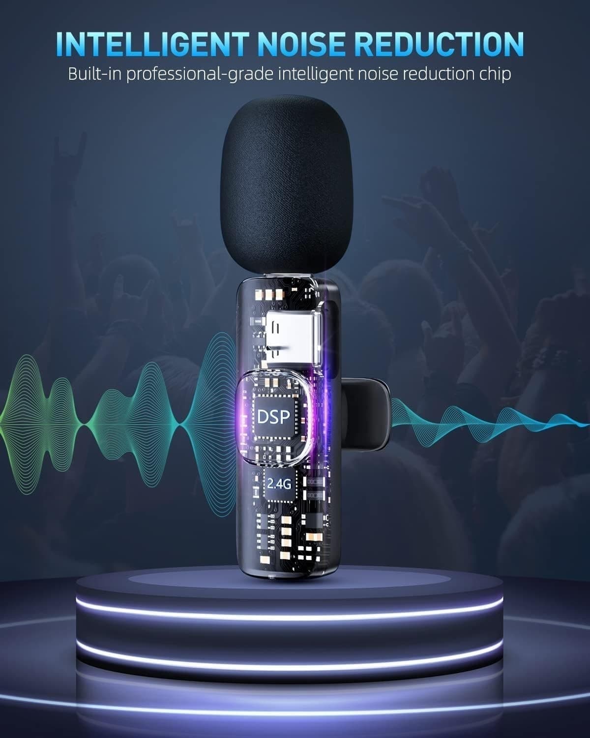 Microfono Lavalier professionale wireless K9 per iPhone iPad Microfono di regist - 5