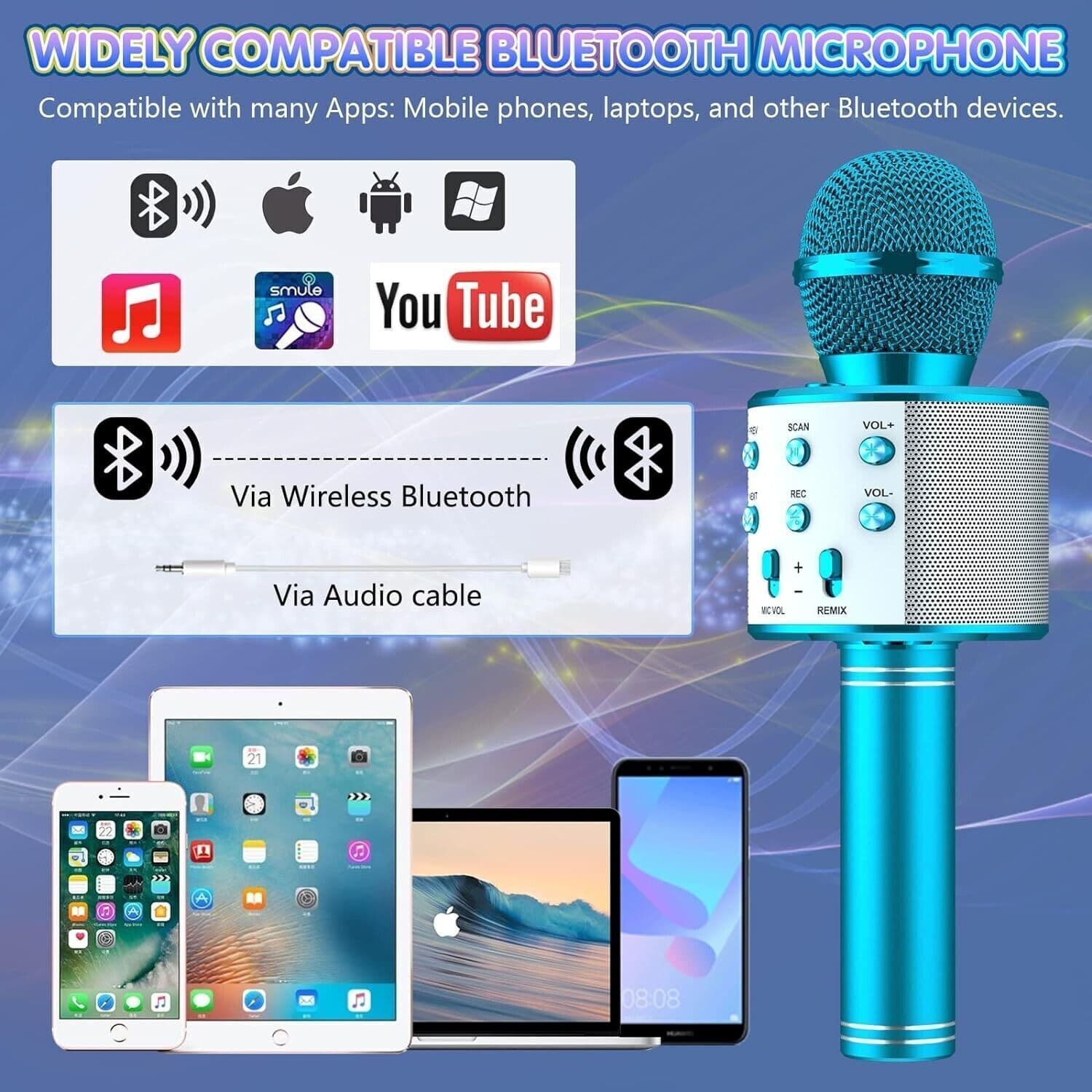 WS-858L Mini Karaoke KTV Microfono Portatile Bluetooth Senza Fili Microfono - 3
