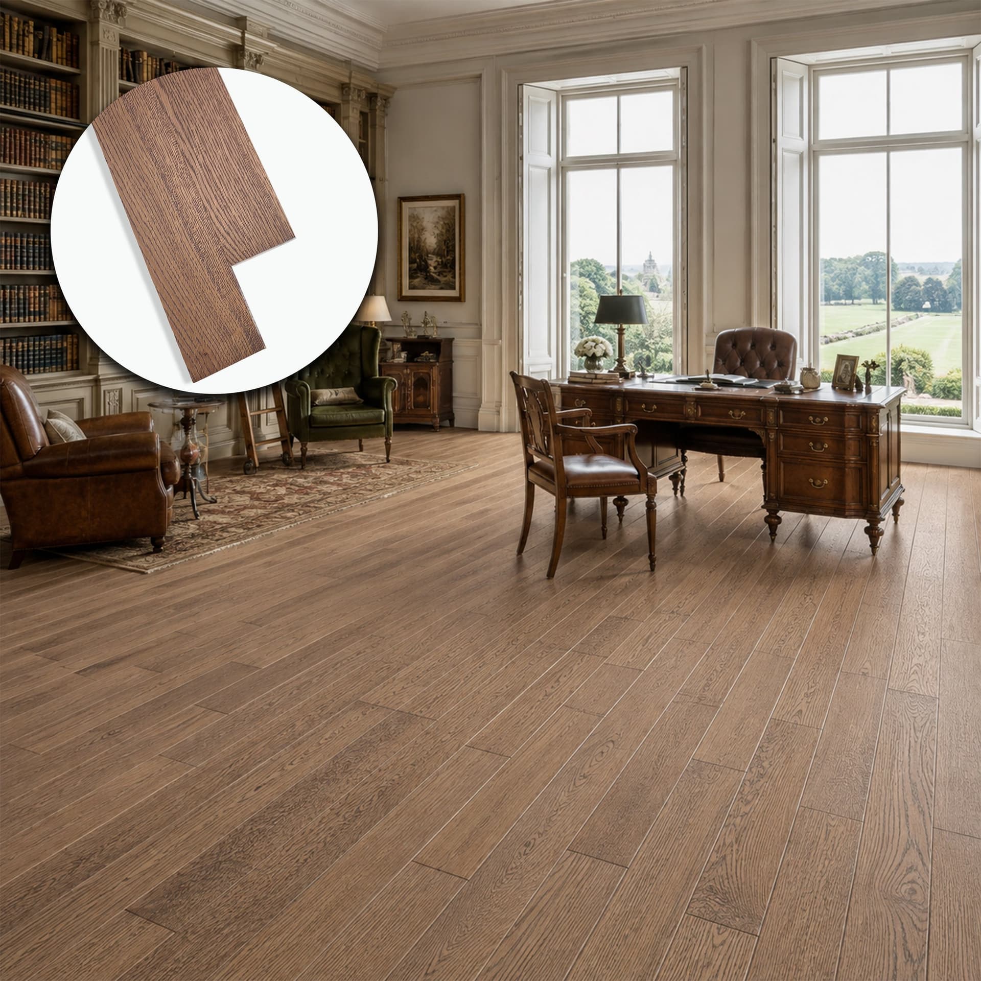 Parquet Prefinito in Rovere Garbelotto Effetto Cuoio Anticato Spazzolato Verniciato Senza Bisello 14x90x900/1000 mm – Lotto 15 mq - 2