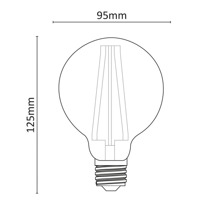Alca Power G95 12W 220V 1520LM 4000K E27 lampada a globo dimmerabile a led - 3