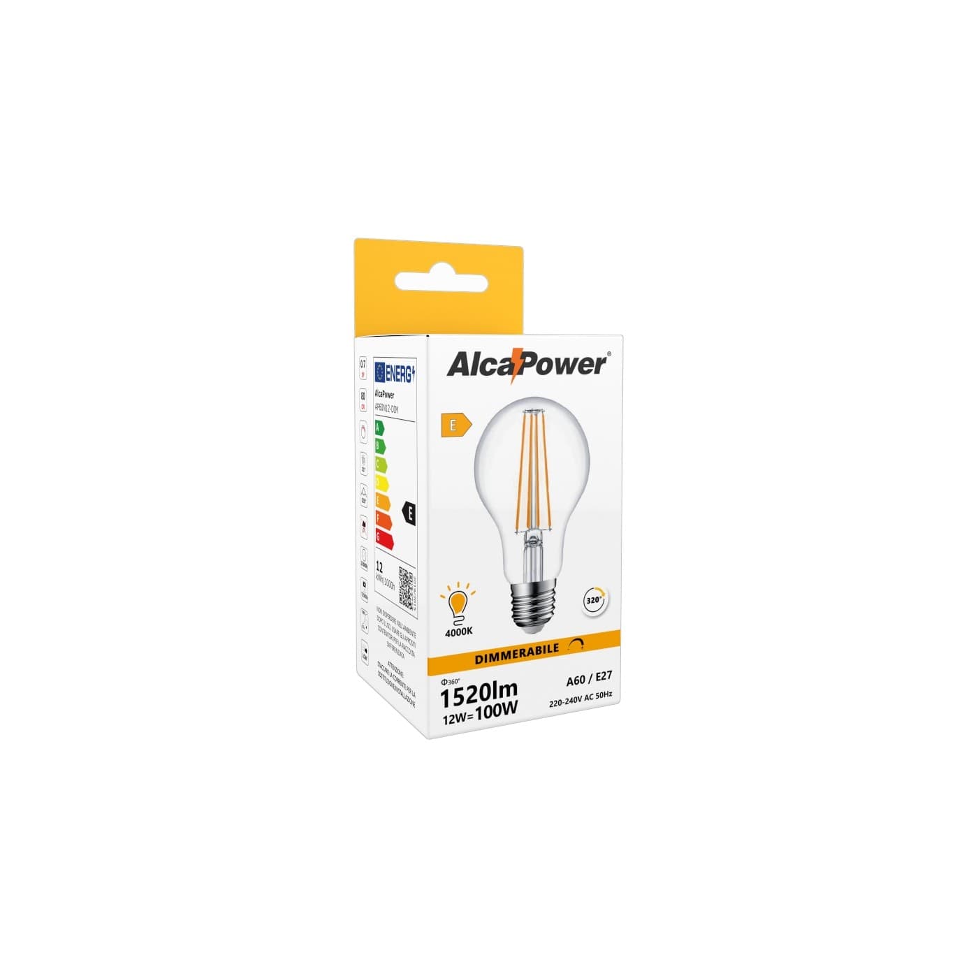 Alca Power A60 12W 220V 1520LM 4000K E27 lampada classica a filamento a led - 3