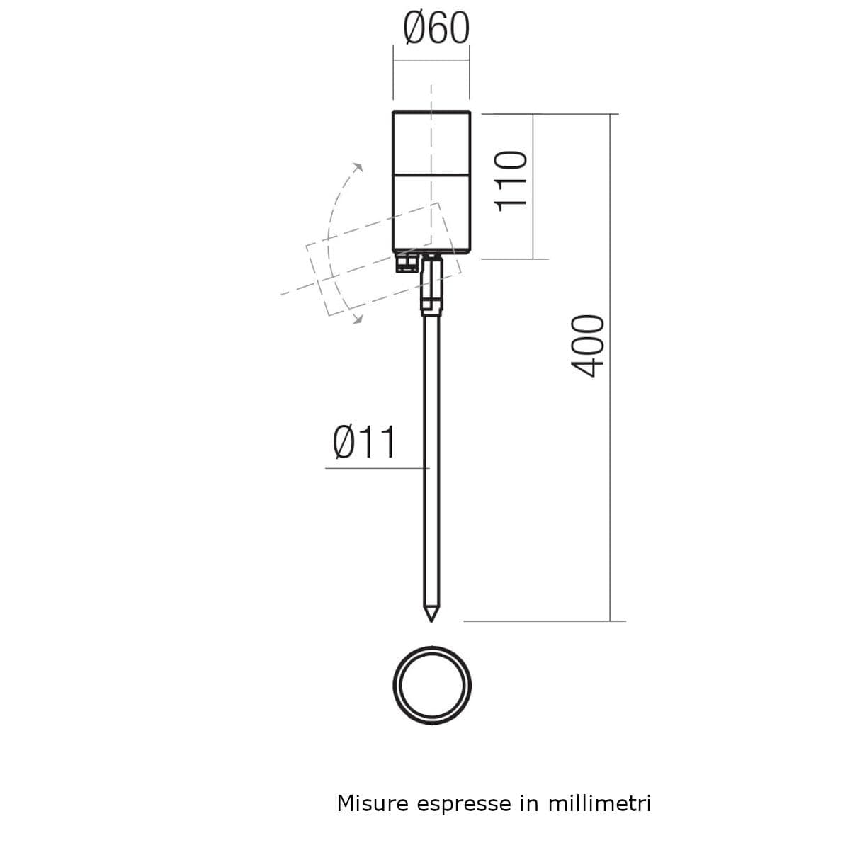 Lampada picchetto Redo Group STAKE 91169 91170 GU10 LED orientabile ottone - 6