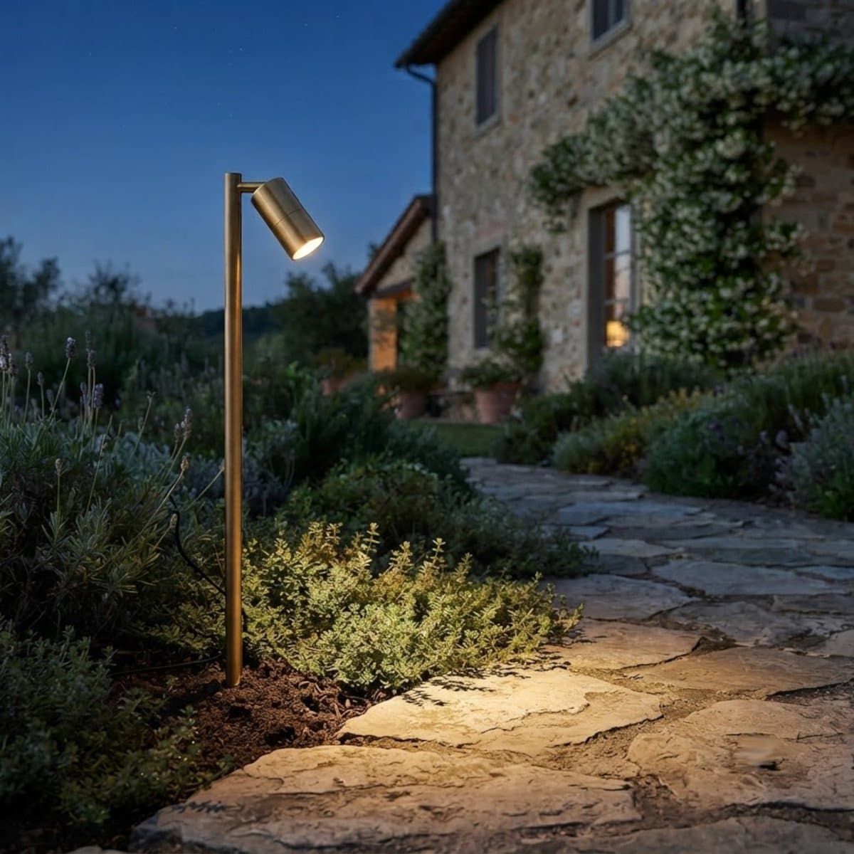 Lampada picchetto Redo Group STAKE 91171 91172 GU10 LED orientabile ottone - 2