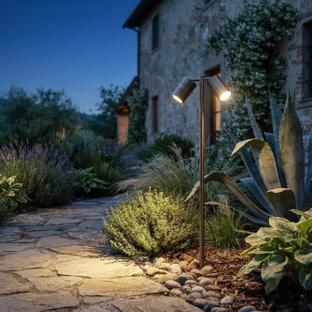 Lampada picchetto Redo Group STAKE 91173 91174 GU10 LED orientabile ottone - 2