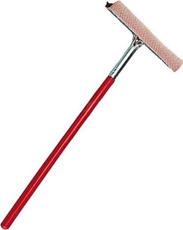 lavavetri  pulivetro spugna + gomma  manico  in legno  largo 25 cm,  lungo 45 cm - 4