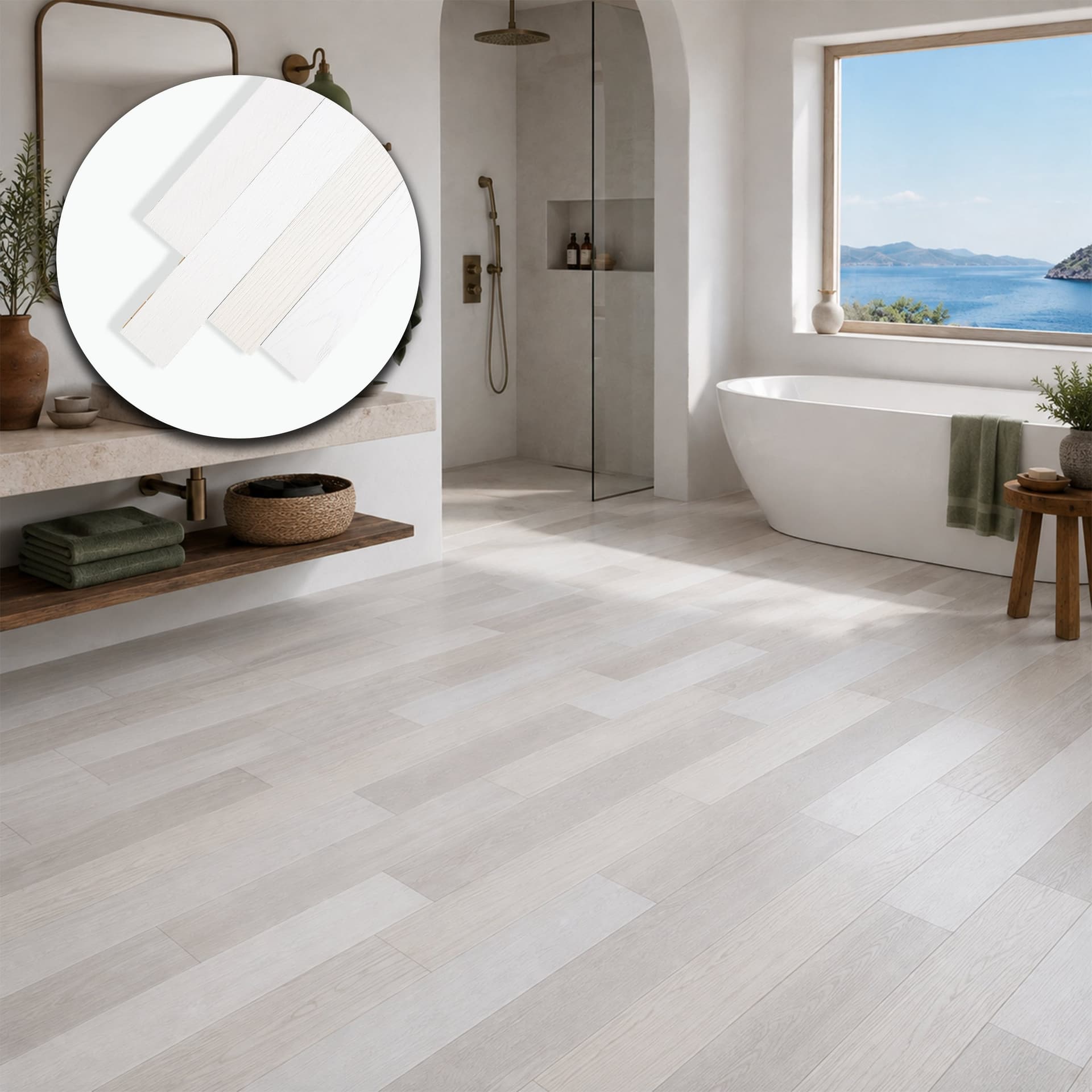 Parquet Prefinito in Rovere Sbiancato Garbelotto Spazzolato Verniciato Bianco-Grigio e Bianco-Latte 9x70x400/700 mm – Lotto 51 mq - 3